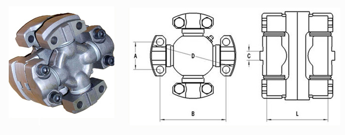 Type J-Double Universal Joint Cross Assemblie